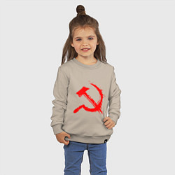 Свитшот хлопковый детский Sickle and hammer red paint, цвет: миндальный — фото 2
