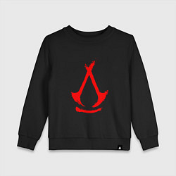 Свитшот хлопковый детский Assassins creed - shadows logotype, цвет: черный