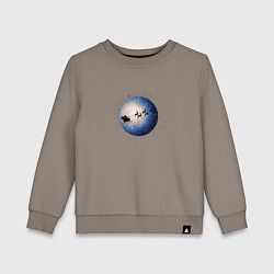 Свитшот хлопковый детский Санта на оленях - темный, цвет: утренний латте