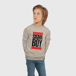 Свитшот хлопковый детский Sigma boy, цвет: миндальный — фото 2