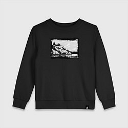Свитшот хлопковый детский Дикие тропы и оффроад, цвет: черный