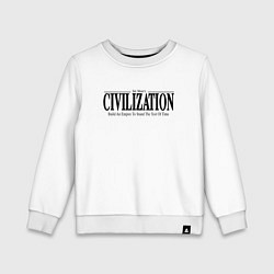 Свитшот хлопковый детский Civilization - game, цвет: белый
