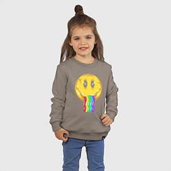 Свитшот хлопковый детский Rainbow smile, цвет: утренний латте — фото 2
