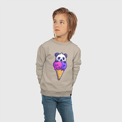 Свитшот хлопковый детский Panda ice cream, цвет: миндальный — фото 2