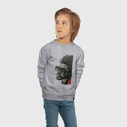 Свитшот хлопковый детский Blinding lights the weeknd, цвет: меланж — фото 2