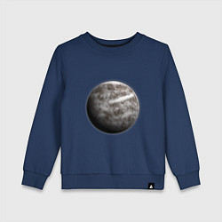 Свитшот хлопковый детский Планета арт, луна, цвет: тёмно-синий