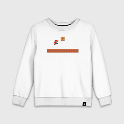 Свитшот хлопковый детский Mario 8 bit, цвет: белый