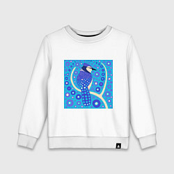 Свитшот хлопковый детский Сойка, цвет: белый