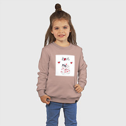 Свитшот хлопковый детский Любовная романтика, цвет: пыльно-розовый — фото 2