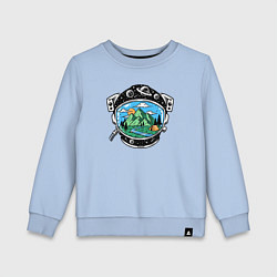 Свитшот хлопковый детский Space camp, цвет: мягкое небо