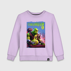 Детский свитшот Кибер Шрек в татухах - прикол