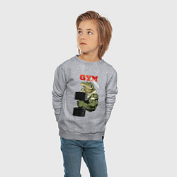 Свитшот хлопковый детский GYM fitness - crocodile, цвет: меланж — фото 2