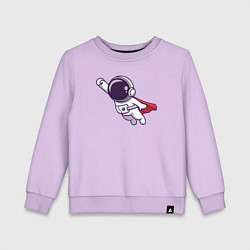 Свитшот хлопковый детский Космонавт супермен, цвет: лаванда