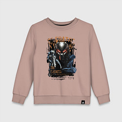 Свитшот хлопковый детский Хищник и чужой, цвет: пыльно-розовый