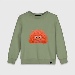 Свитшот хлопковый детский Fluffy monster orange, цвет: авокадо