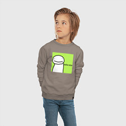 Свитшот хлопковый детский Dream boohoo cracker Minecraft, цвет: утренний латте — фото 2