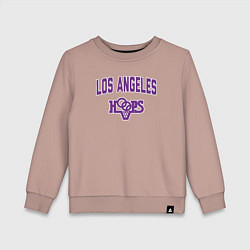 Свитшот хлопковый детский Los Angeles hoops, цвет: пыльно-розовый