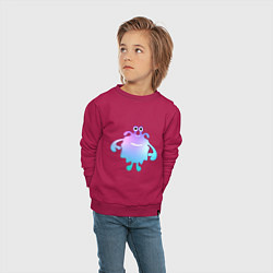 Свитшот хлопковый детский Monster cartoon blue purple, цвет: маджента — фото 2
