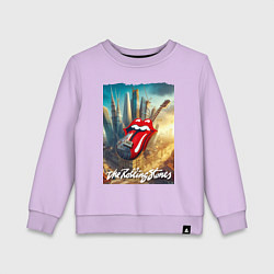Свитшот хлопковый детский Rolling Stones - logo-guitar, цвет: лаванда
