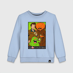 Свитшот хлопковый детский Ghostbuster - Peter Slimer Pumpkinhead, цвет: мягкое небо