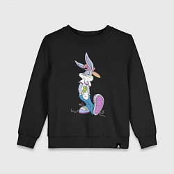 Свитшот хлопковый детский Bugs Bunny in the sneakers, цвет: черный