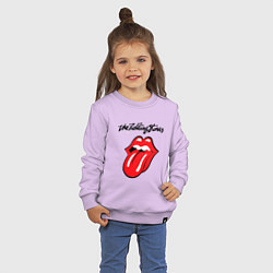 Свитшот хлопковый детский Rolling Stones - logo, цвет: лаванда — фото 2