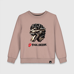 Свитшот хлопковый детский Mick Jagger - stylization, цвет: пыльно-розовый
