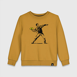 Свитшот хлопковый детский Дуайт Шрут и желе, цвет: горчичный