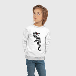 Свитшот хлопковый детский Величественный дракон, цвет: белый — фото 2
