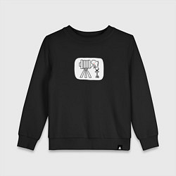 Свитшот хлопковый детский Старый фотоаппарат, цвет: черный