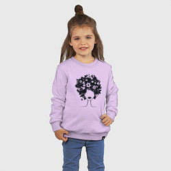 Свитшот хлопковый детский Цветочная девушка, цвет: лаванда — фото 2