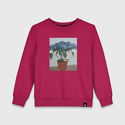 Детский свитшот Спящий воробушек на гортензии