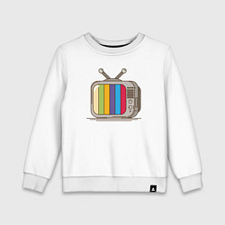 Свитшот хлопковый детский Retro television, цвет: белый