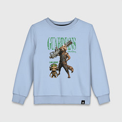 Свитшот хлопковый детский Малыш грут и енот ракета из стражи галактики, цвет: мягкое небо