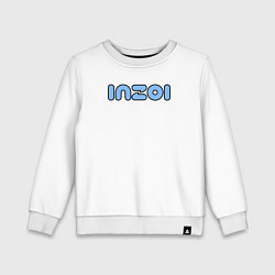 Свитшот хлопковый детский Inzoi синий логотип, цвет: белый