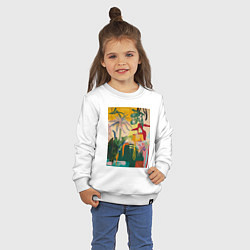 Свитшот хлопковый детский Тропическая цветочная абстракция, цвет: белый — фото 2