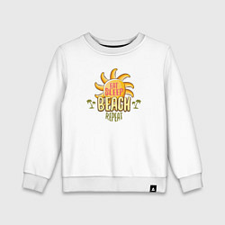 Свитшот хлопковый детский Солнечный пляжный день, цвет: белый