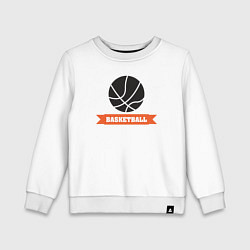 Свитшот хлопковый детский Basket play, цвет: белый