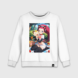 Свитшот хлопковый детский Джесси и Мяут на пикнике, цвет: белый