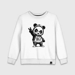 Свитшот хлопковый детский Детёныш панды ярый хулиган, цвет: белый