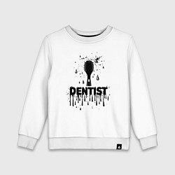 Свитшот хлопковый детский Стоматолог зубная щетка, цвет: белый