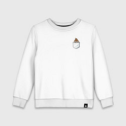 Свитшот хлопковый детский Карманная какашка, цвет: белый