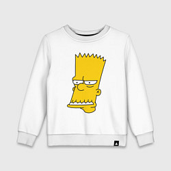 Свитшот хлопковый детский Барт симпсон гримаса, цвет: белый