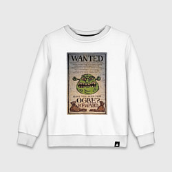 Свитшот хлопковый детский Разыскивается огр, цвет: белый