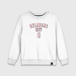 Свитшот хлопковый детский Oklahoma City 8, цвет: белый
