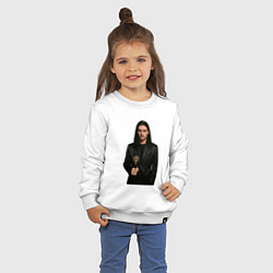 Свитшот хлопковый детский Bones с тростью, цвет: белый — фото 2