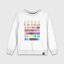 Свитшот хлопковый детский Лак для ногтей - маникюр, цвет: белый