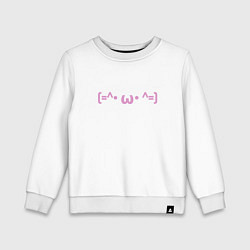 Свитшот хлопковый детский Милые, японские смайлы, цвет: белый