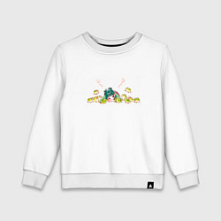 Свитшот хлопковый детский МаоМао и лягушки - Монолог Фармацевта, цвет: белый