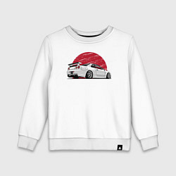 Свитшот хлопковый детский Nissan Skyline art, цвет: белый